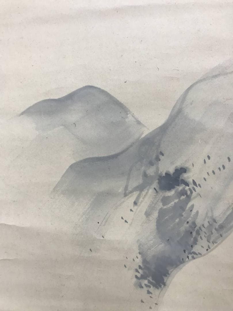 【真作】岡本豊彦/高雄山山村図/山水図/掛軸/名家伝来/AC-566