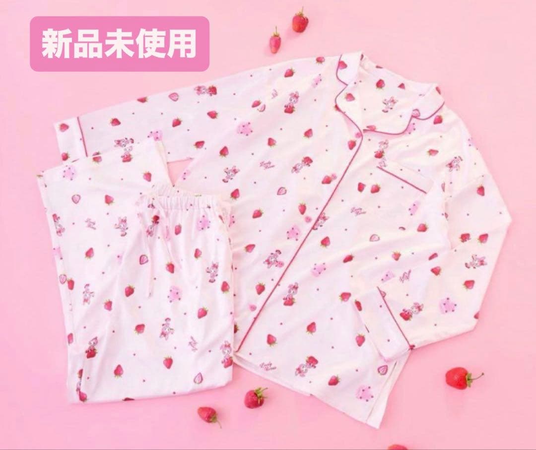 ベリエちゃん　ポップアップ　サテンパジャマ メゾピアノ ベリエちゃん いちご柄パジャマ(F(150-165cm) ピンク): ジュニア