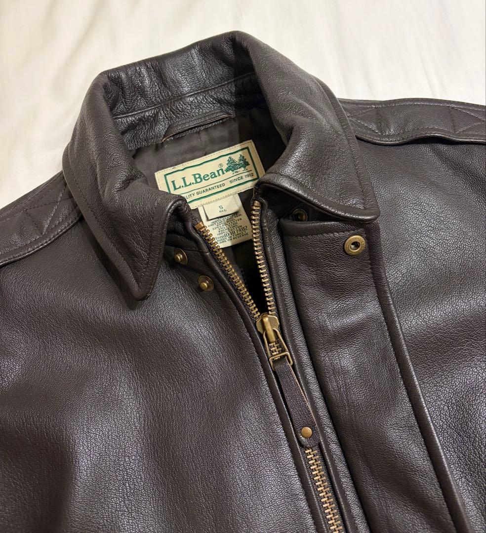 【美品】L.L.Bean レザーA-2ジャケット ダークブラウン ゴートスキン