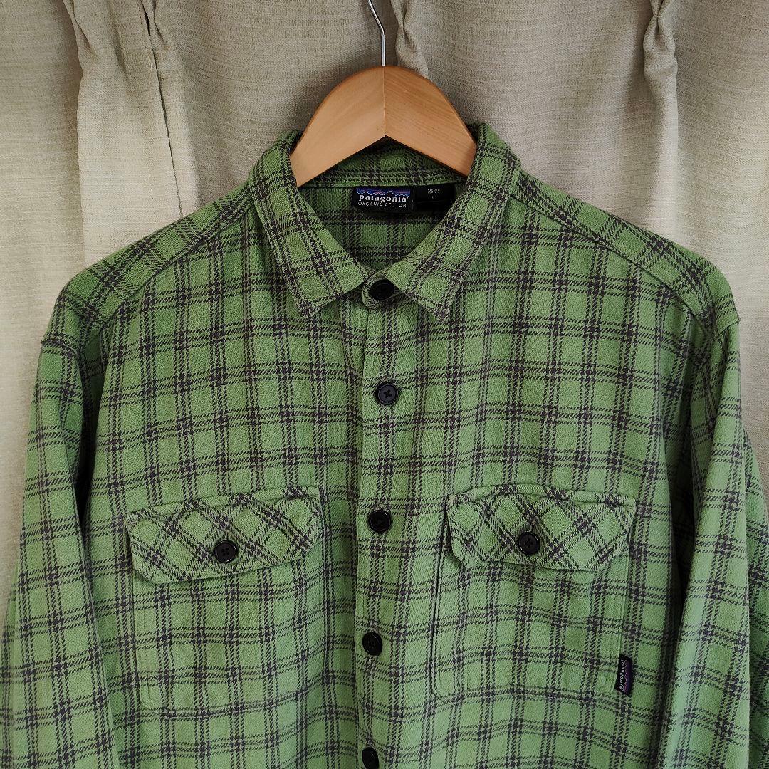 パタゴニア ヘビーフランネルシャツ M グリーン 53863 ポルトガル