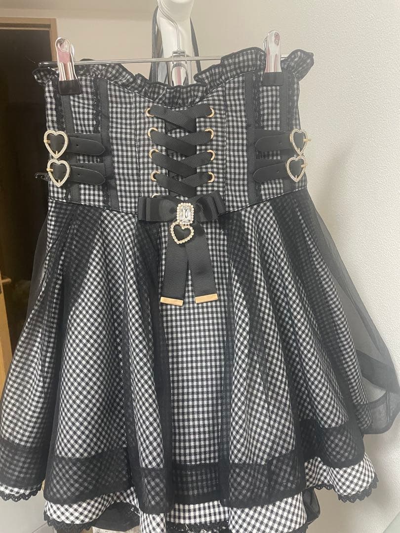 LIZLISA リズリサ レースアップコルセットライクスカパン チェック