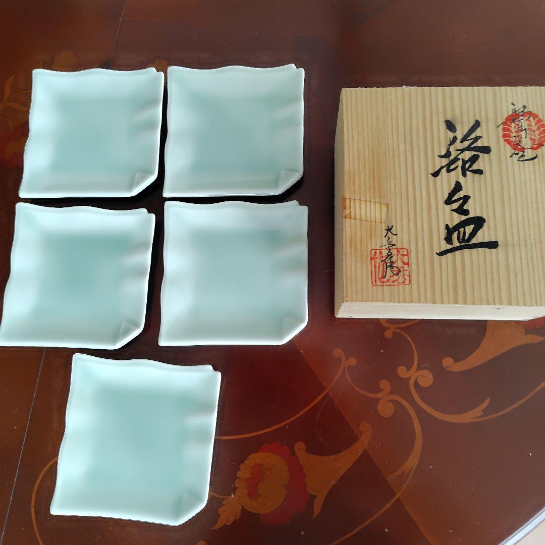 本日限定割引】鍋島焼大秀窯青磁銘々皿5枚セット - メルカリ