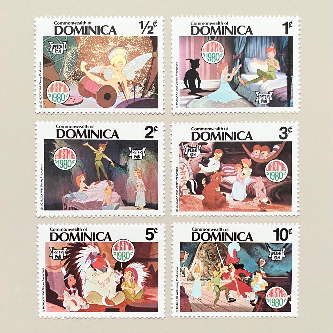 ディズニー切手6枚（ドミニカ：ピーターパン、クリスマス切手） - メルカリ