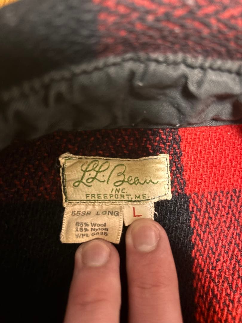 60s L.L.Bean 筆記体タグ ジャケット バッファローチェック