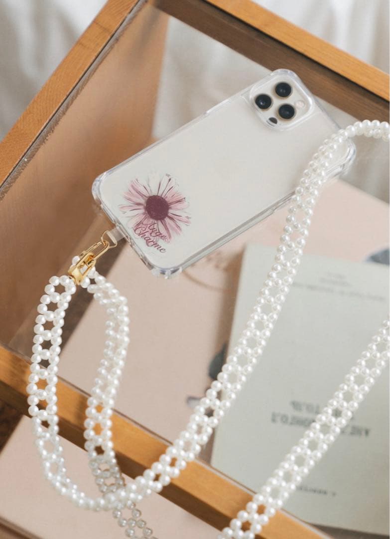 Ange Charme アンジュシャルム 辻希美 パールチェーンスマホショルダー
