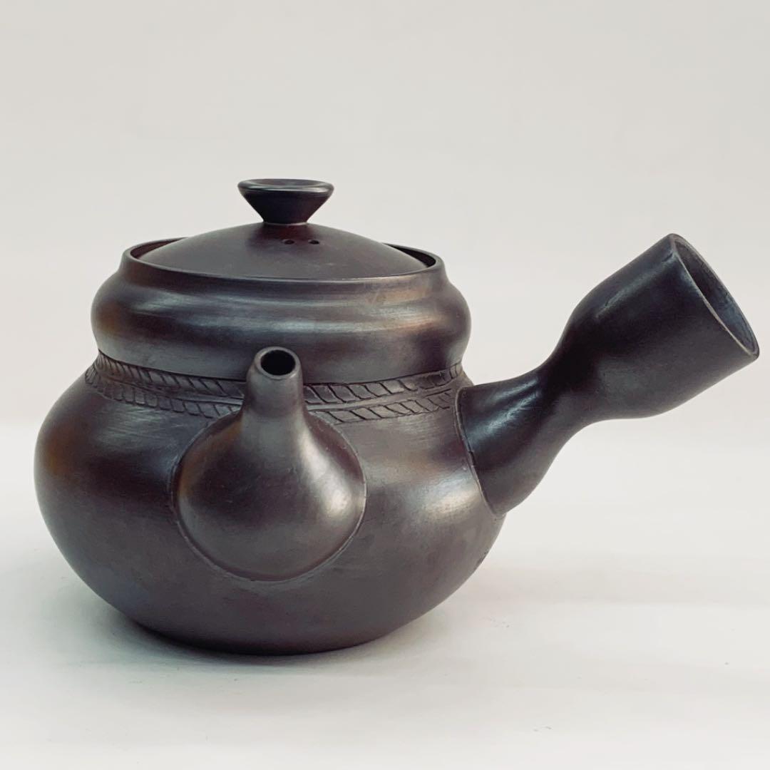 【茶注37    万古焼　急須　茶壺型】二代清水酔月　共箱