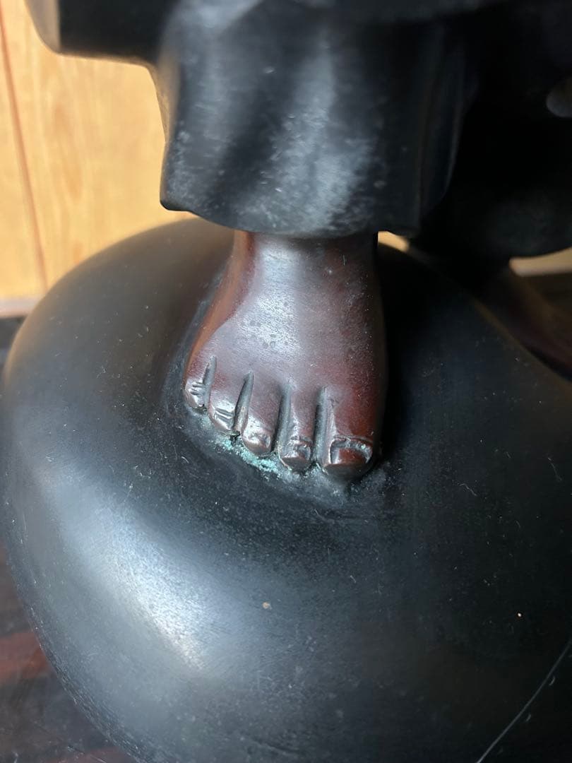 七福神 布袋様 鋳銅 ブロンズ像 栄山作 布袋尊 約20kg 置物 仏像 古