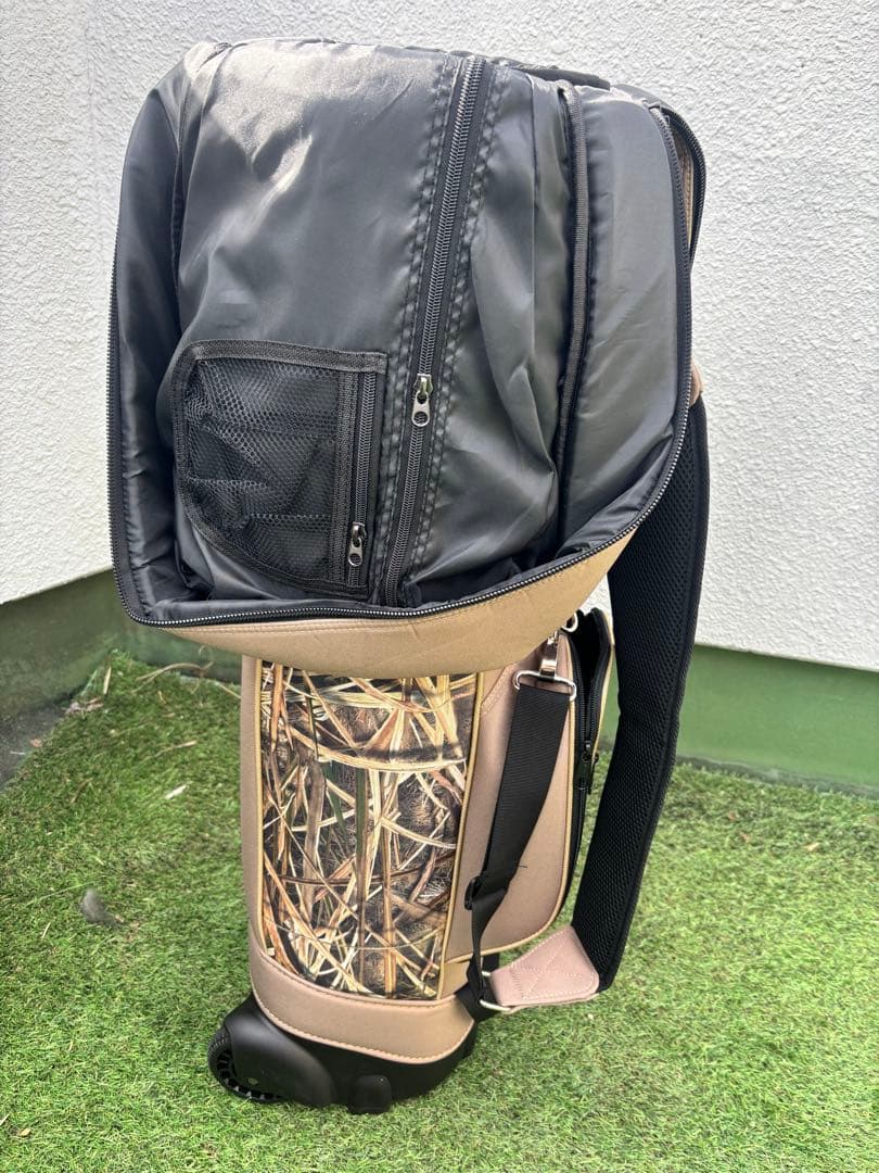 BayBay キャスター付 キャディバッグ ゴルフバッグ ベージュ カモフラ