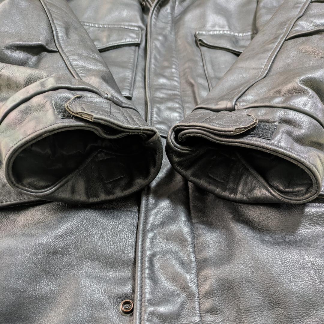 希少 42 Schott レザー M-65 フィールドジャケット 黒 ミリタリー