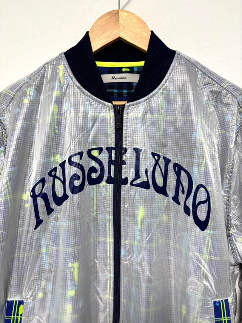 ラッセルノ ブルゾン 2重素材 表ナイロン100% シアー ブルーチェック柄