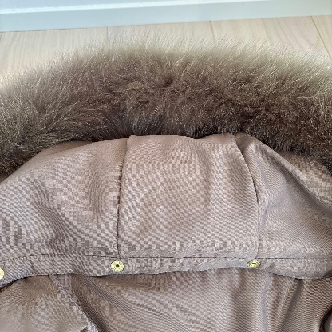 INDIVI ブラウン ダウンジャケット 取り外し可能ファー付き - メルカリ