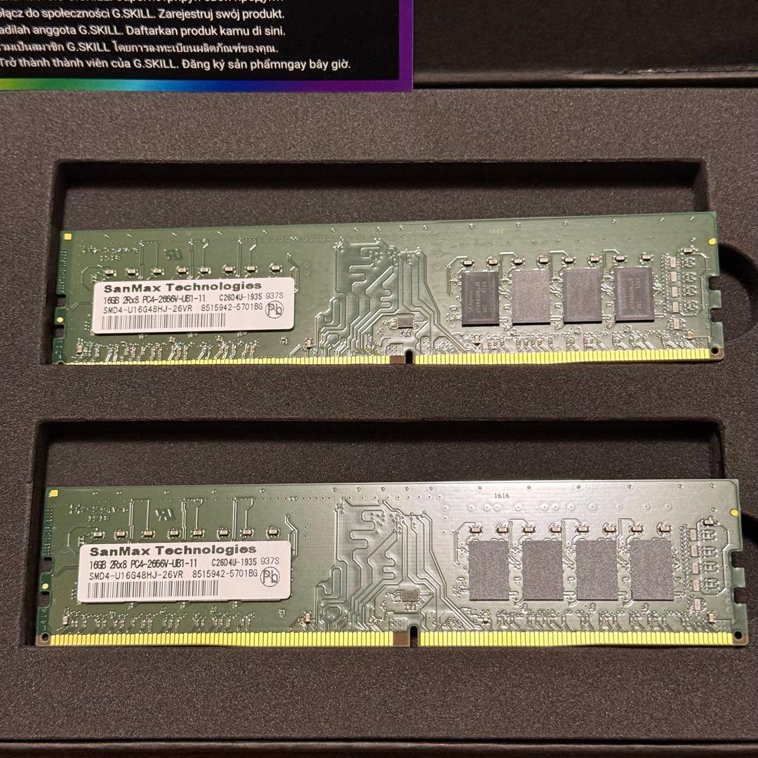 SanMax 32GB DDR4 メモリー 2666MHz SANWA SUPPLY（サンワサプライ） Transcend トランセンド 増設メモリ