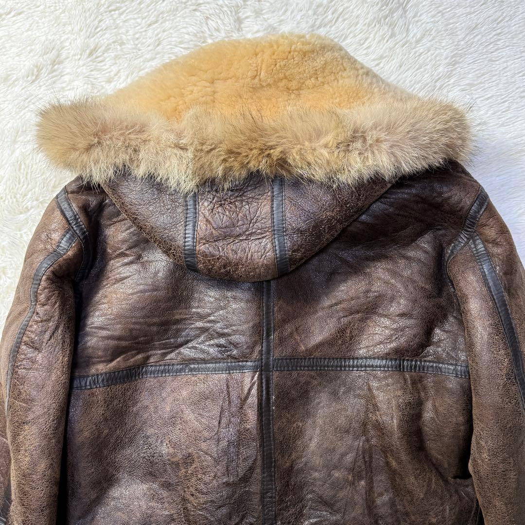 フード付き】vintage B-3 ムートン フライトジャケット M 超短丈