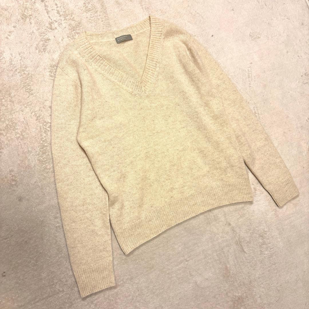美品⭐️MARGARET HOWELL カシミヤ ウール ニット ベージュ - メルカリ