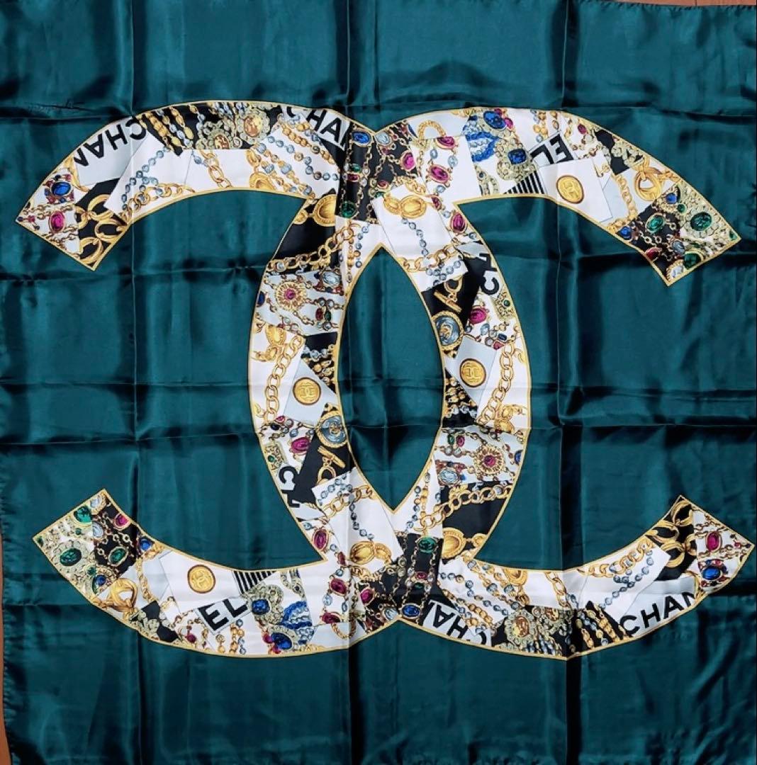 シャネル CHANEL スカーフ 大判 ココマーク グリーン 緑 - メルカリ