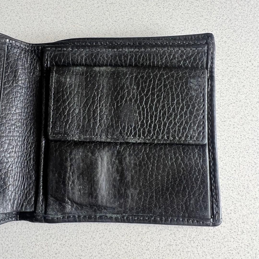 Gucci GGパターン ブラックレザー 二つ折り財布 - メルカリ