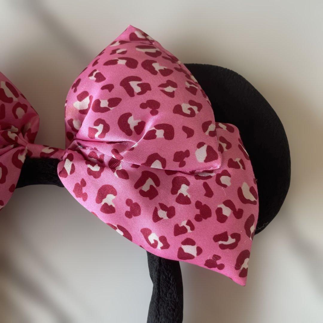 ディズニー ヒョウ柄 ピンクリボン カチューシャ 2個セット