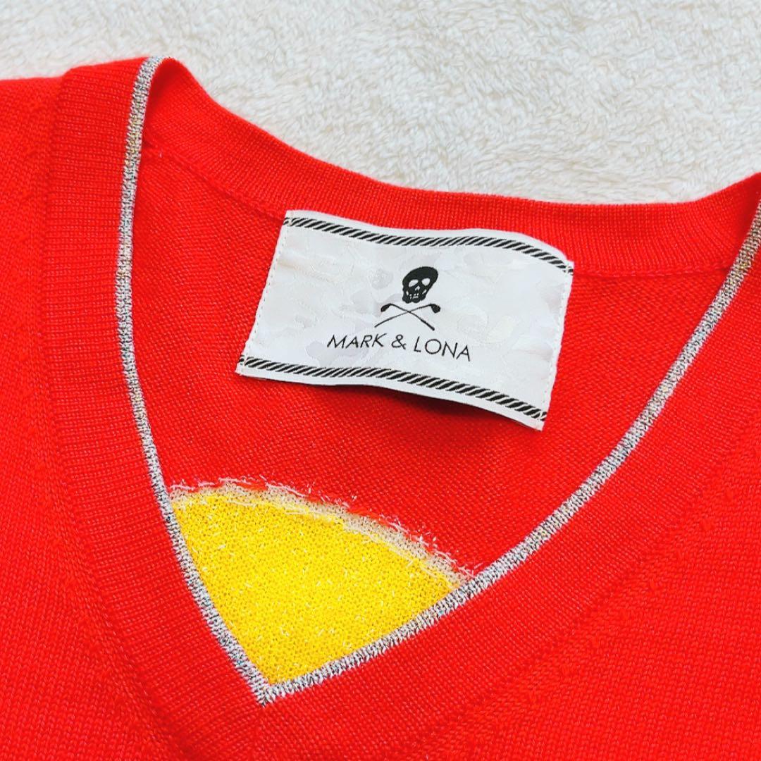 美品 マークアンドロナ ウール ニット セーター シルバー ライン