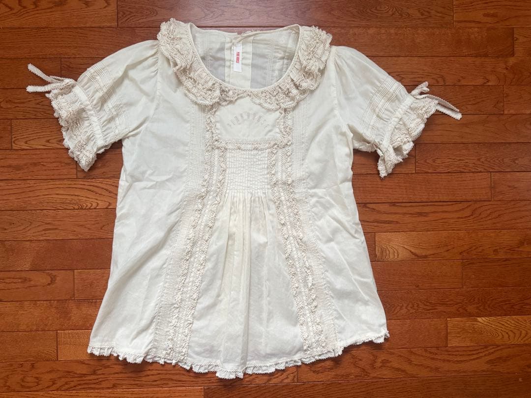 ピンクハウス(PINK HOUSE) レース付き半袖ブラウス レース＆リボン使いローンブラウス｜ピンクハウスオフィシャル