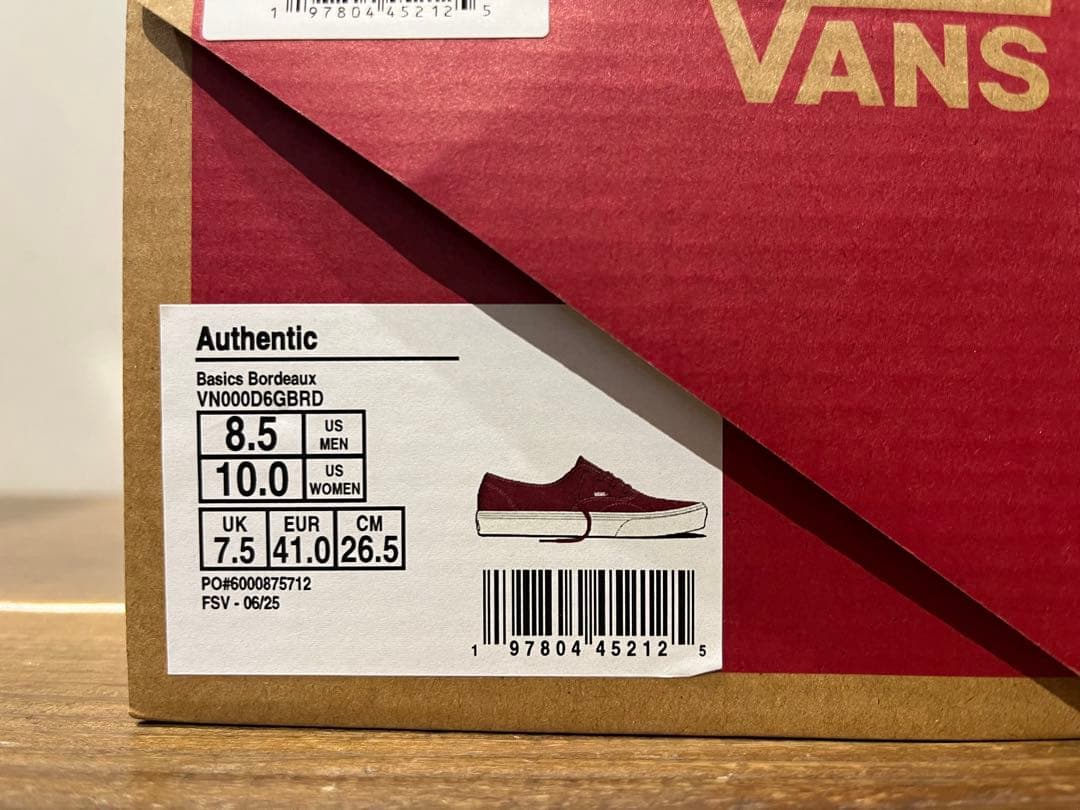 VANS AUTHENTIC SUEDE RED US正規品 赤箱 26.5cm
