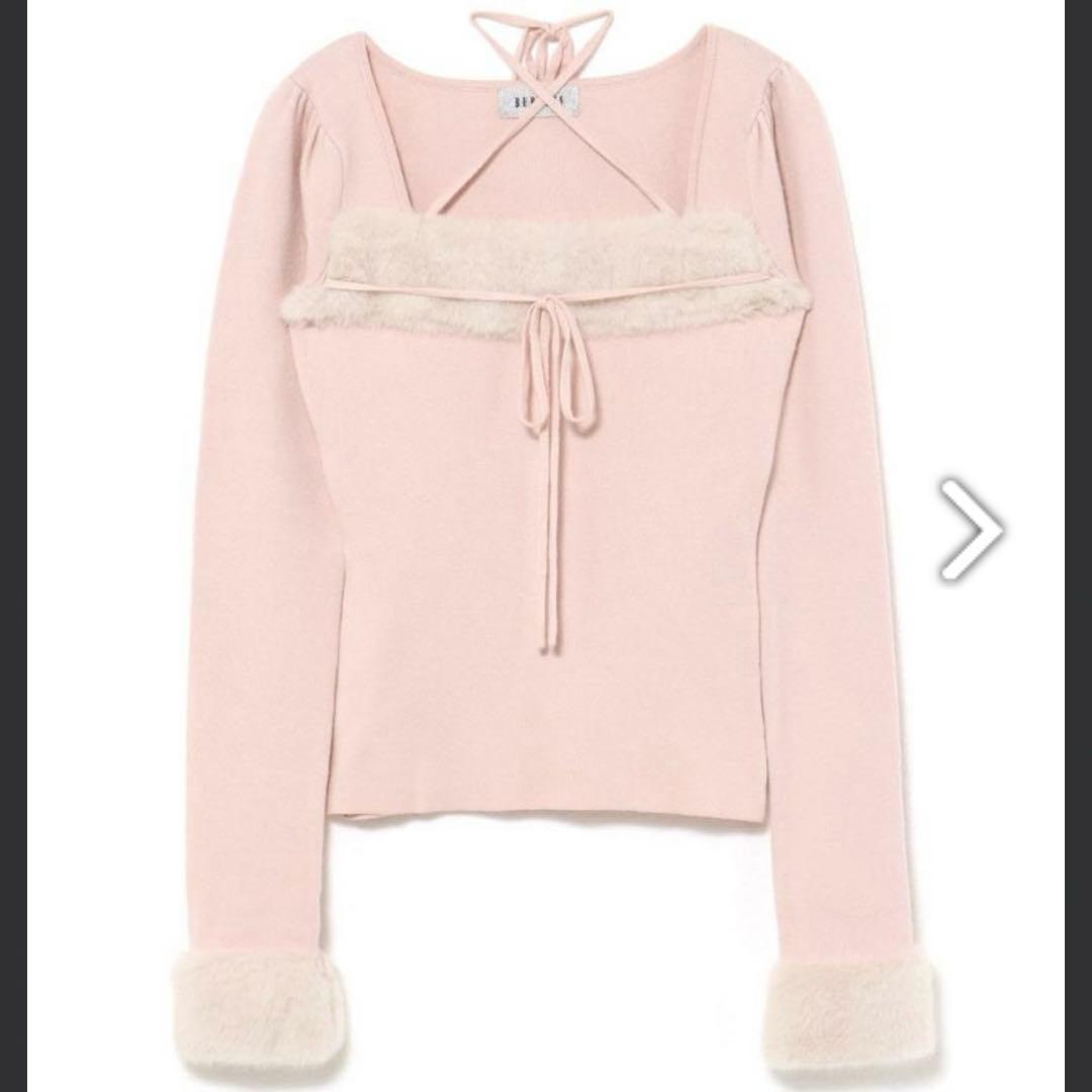 BUBBLES バブルス ファーリボンニットトップス - メルカリ