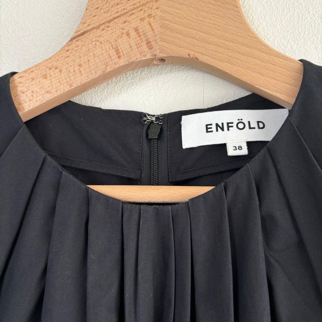 エンフォルド SOMELOS Tuck ブラウス タック 黒 M