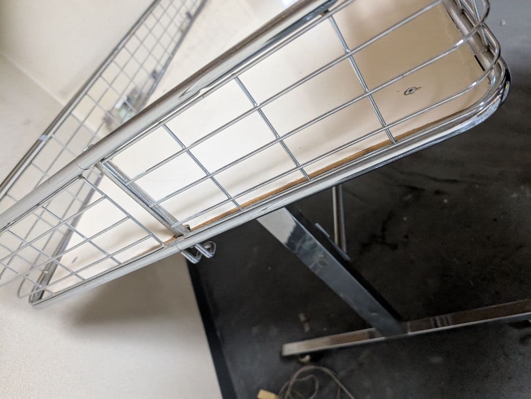 大阪府直接引き取り】折りたたみワゴン 組立工具不要 クローム W1200