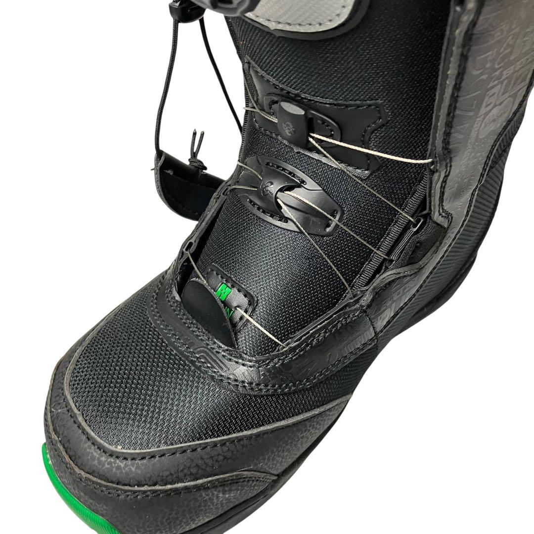 美品】BUZRUN バズラン スノーボードブーツ ブラック/グリーン 26cm