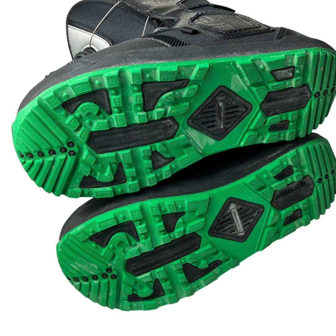 美品】BUZRUN バズラン スノーボードブーツ ブラック/グリーン 26cm