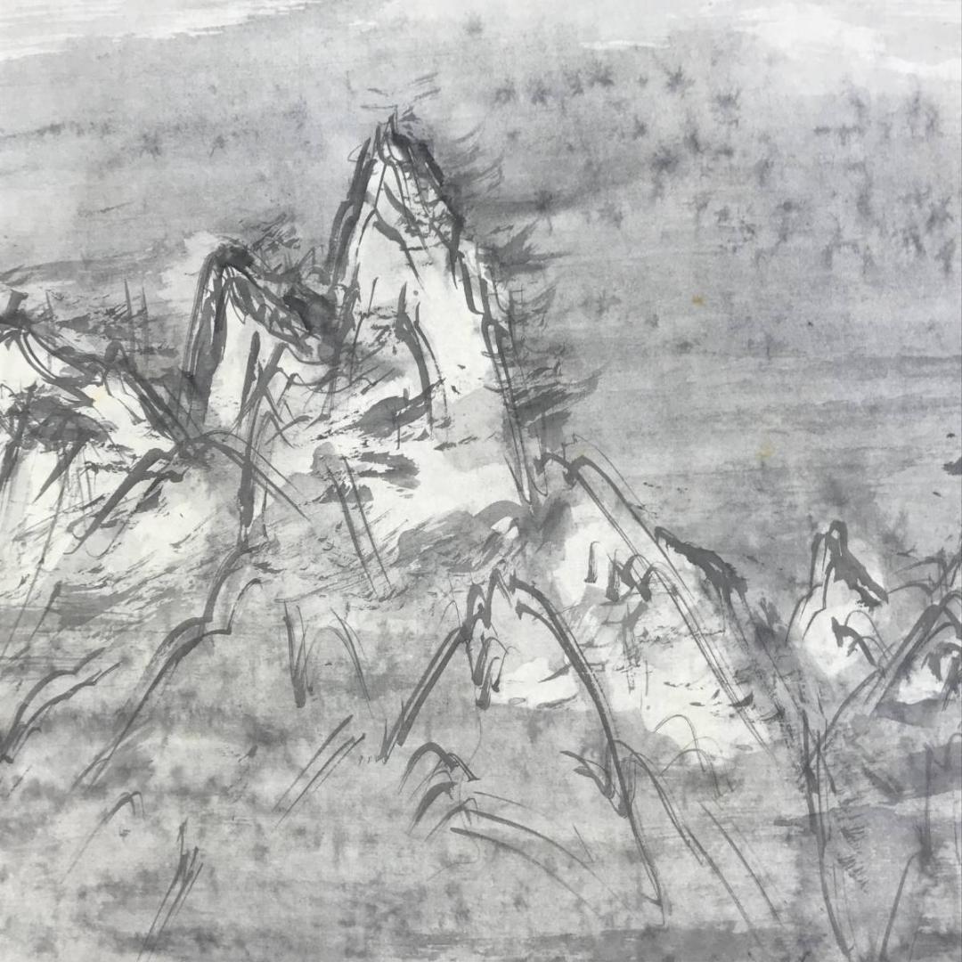 【真作】岡野克俊/山水図/深山図/掛軸/名家伝来/AD-654