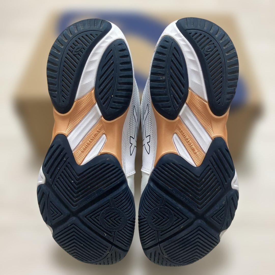 ASICS バレーボールシューズ ホワイト/ネイビー/ゴールド　24.5cm