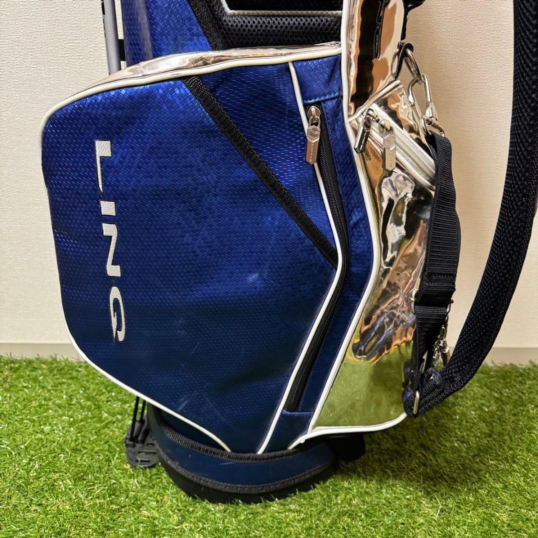 USTマミヤ 2024年 LINQ スタンド式 キャディバッグ ブルー 8.5型