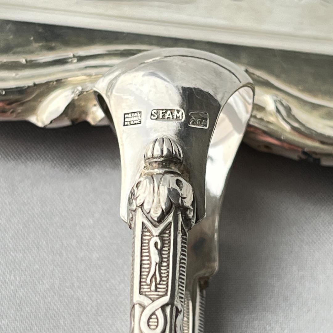 SFAM】 ロシア様式のシュガートング 【シルバープレート】仏蘭西 13cm