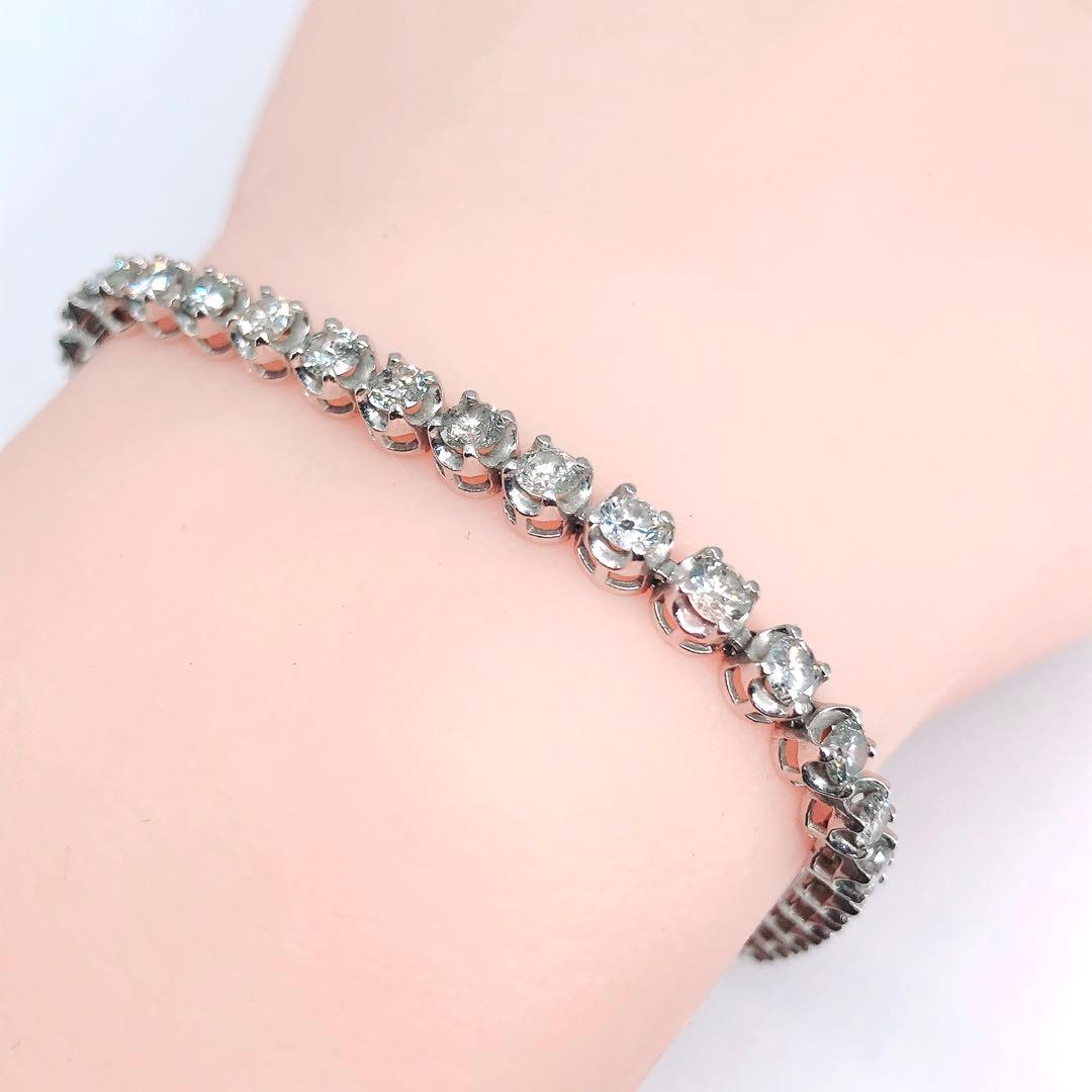 5.00ct ダイヤモンド テニスブレスレット K18PT900 ダイヤ 5ct