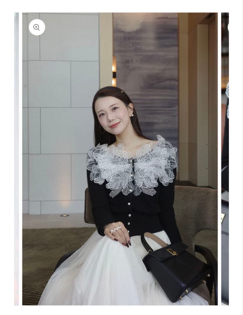 polaura レースフリルカーディガン ブラック - メルカリ