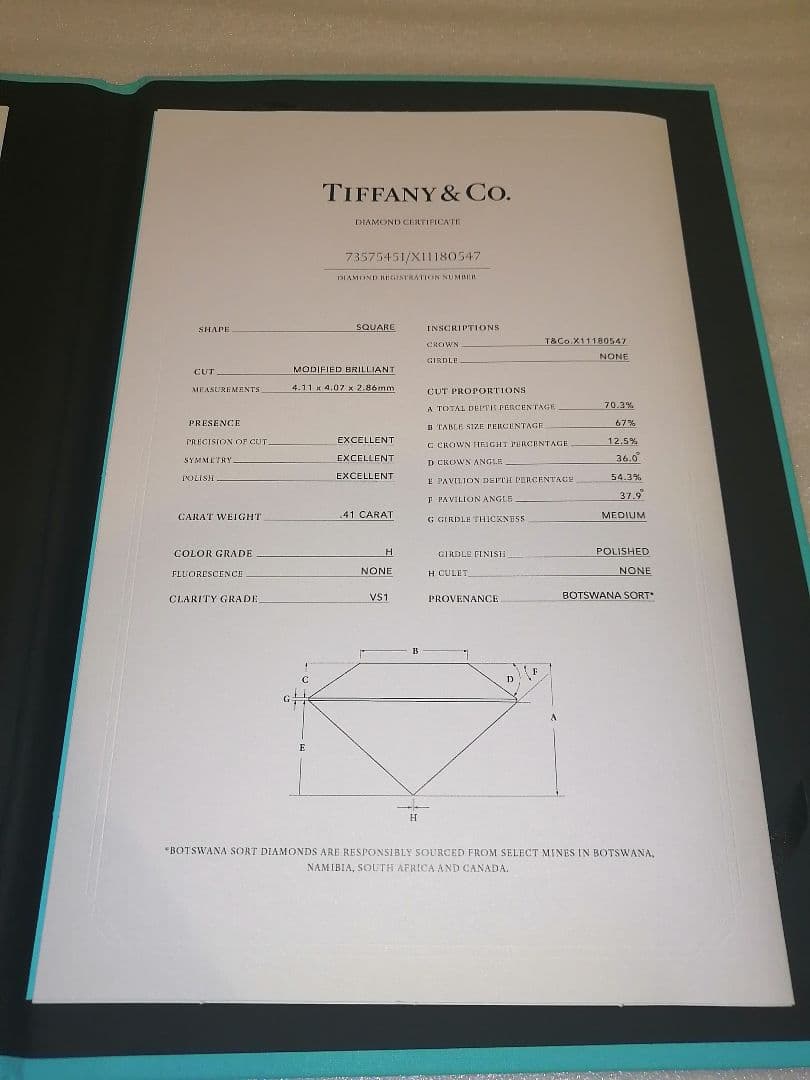 Tiffany & Co. 0.41ct 未使用品 ダイヤモンド指輪