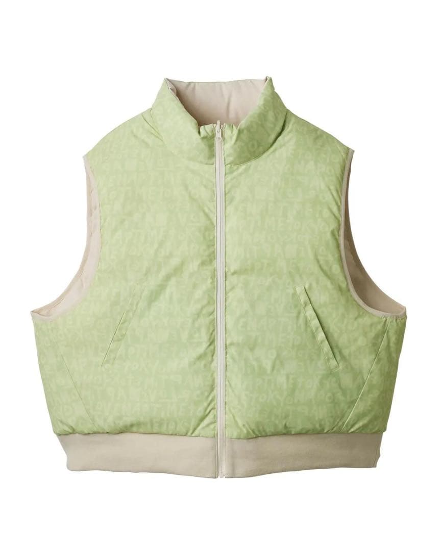 中綿リバーシブルベスト ライトベージュ Nissy ナップタイム naptime