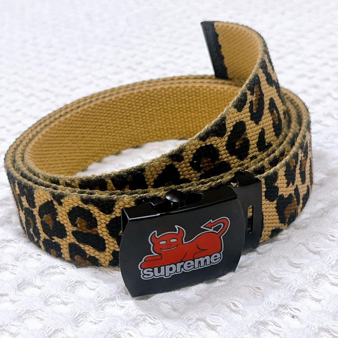 シュプリーム　トイマシーン　コラボ　レオパード柄　ヒョウ柄　ガチャベルト 送料無料 レオパードSupreme x Toy Machine Webbing Belt Leopard