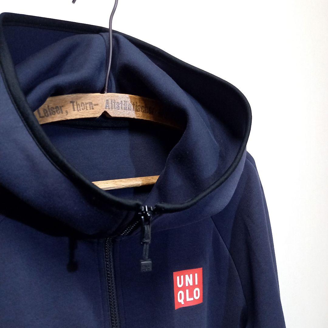 XL！錦織圭 ユニクロ NK ドライストレッチ スウェットパーカー 紺