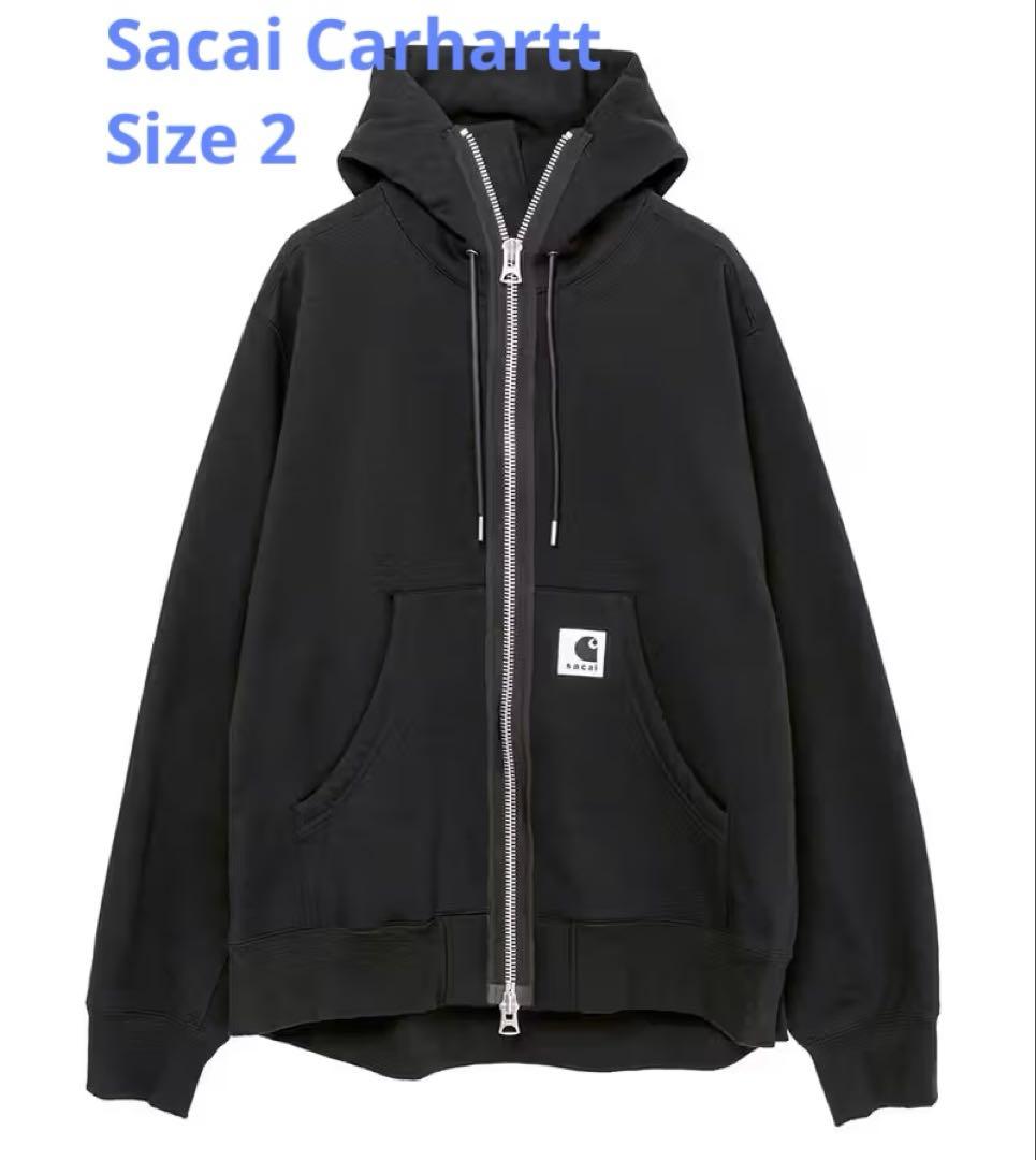 Sacai Carhartt Hoodie / Size2美品 SACAI WIP Cotton Jersey Hoodie by Sacai x Carhartt BLACK | Base Blu