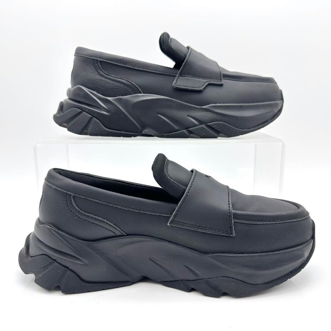 【美品】プーマ ローファー ブラック ボリュームソール 厚底 23.5cm