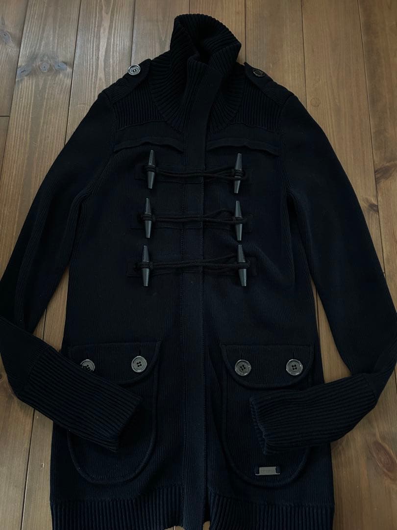 美品】バーバリーロンドン ダッフルニットコート ノバチェック