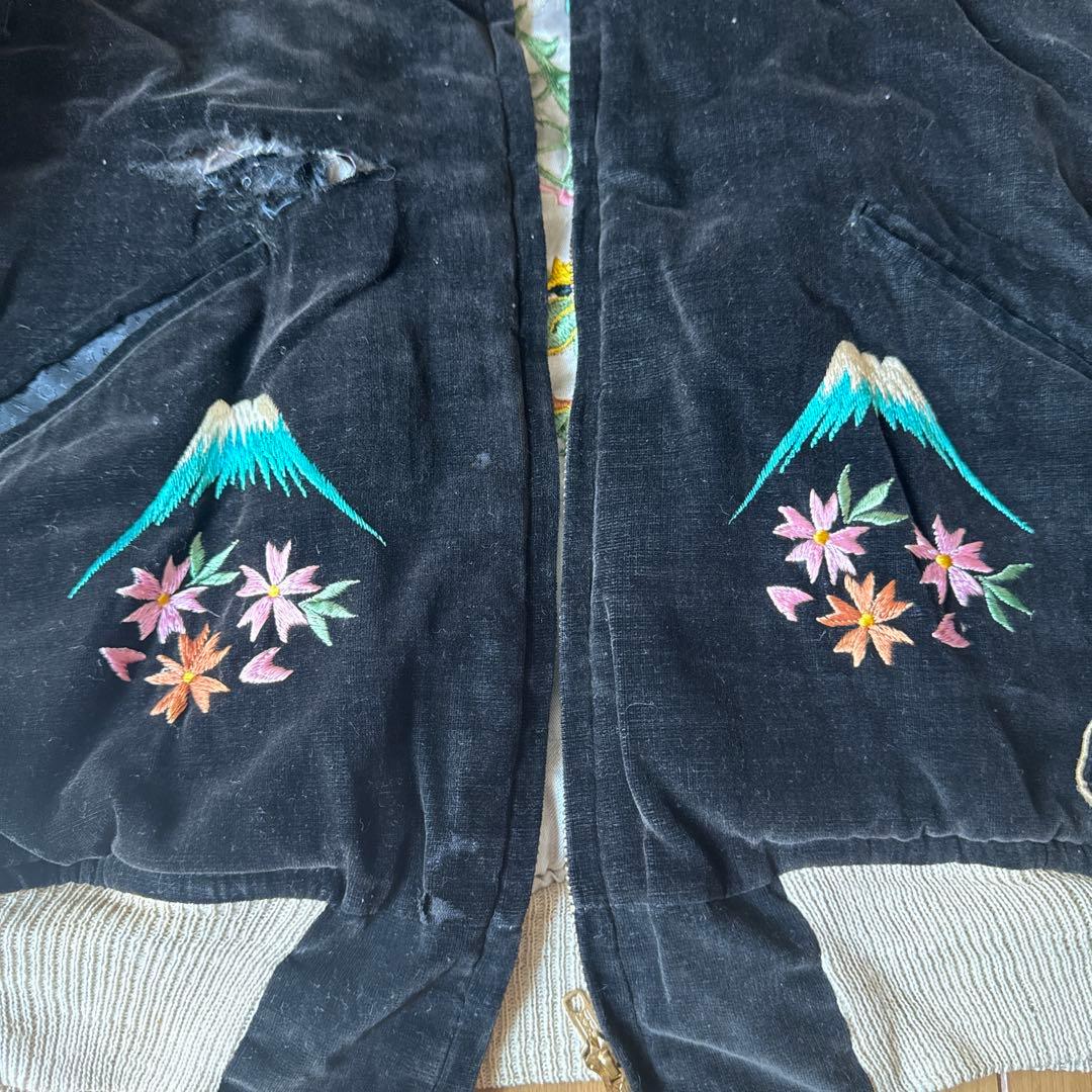 幻 博物館級 ビンテージ スカジャン 50s 龍 鷹 虎 富士山 ヴィンテージ