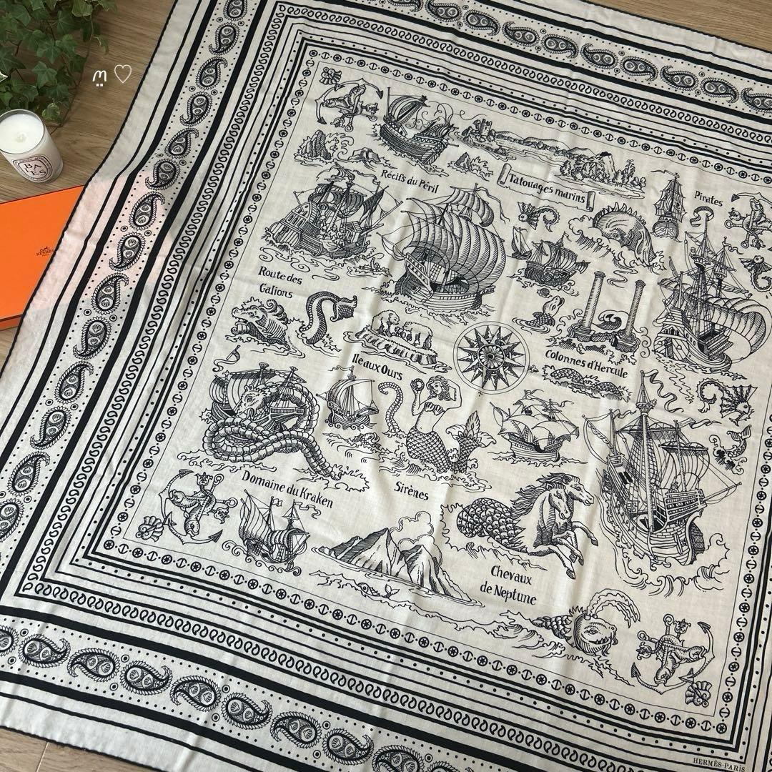 HERMESエルメス カレ140 ジェアン 船乗りのタトゥー・バンダナ