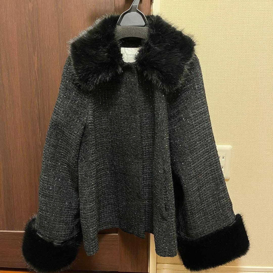 Rirandture 25AW ツィードファー衿ショートコート - メルカリ