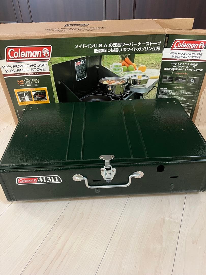 美品・使用2回】コールマン 413H パワーハウス ツーバーナー 箱付き