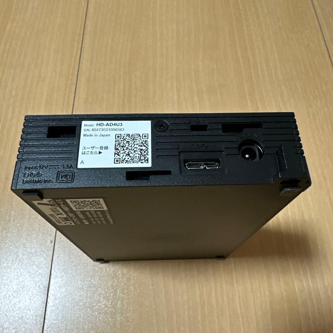 BUFFALO 4.0TB 外付け HDD HD-AD4U3