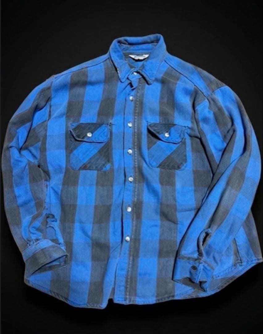 極上ボロ】80s Five Brother ヘビーネルシャツ USA製 XL - メルカリ