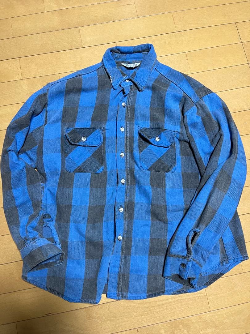 極上ボロ】80s Five Brother ヘビーネルシャツ USA製 XL - メルカリ