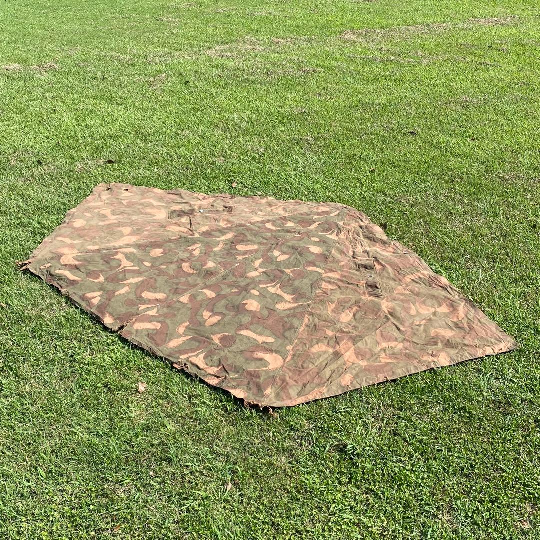 ダメージ大】ハンガリー軍 軍幕 ポンチョ 1枚③ 迷彩 ハリケーンカモ